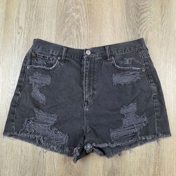 American Eagle Denim Mom Shorts Size 10 - Picture 1 of 8